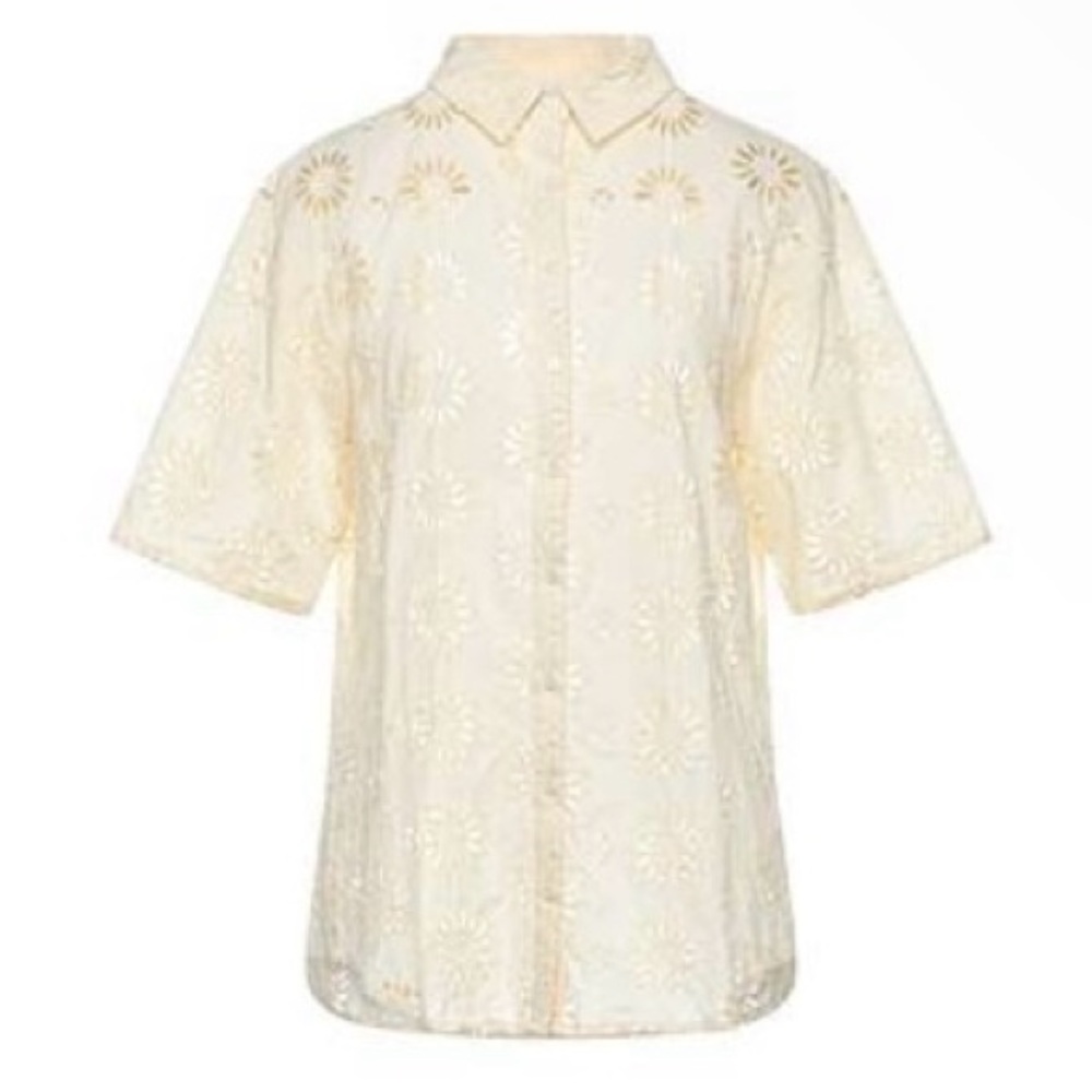 NWT ba&sh Floral Daisy Eyelet Button Down Blouse